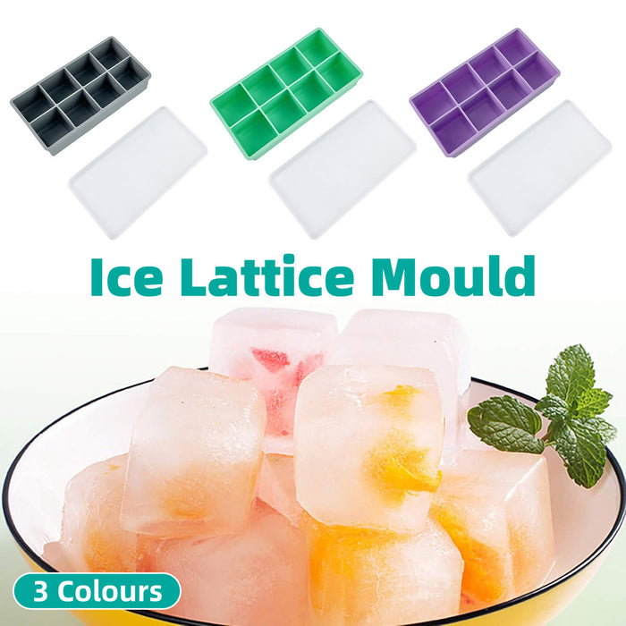 8 Cube Silicone Ice Cube Tray with Lid for Whiskey Cocktails
