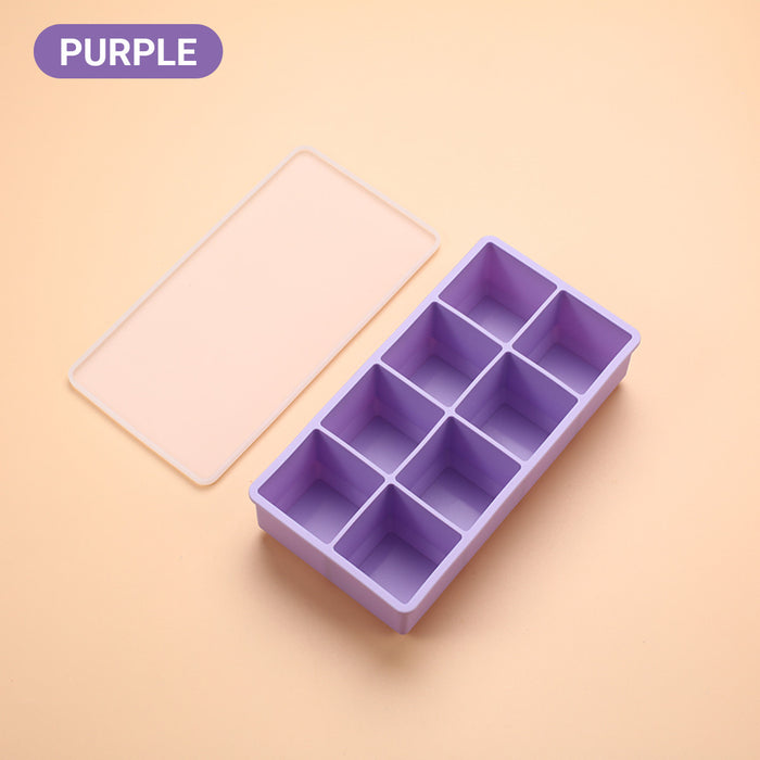8 Cube Silicone Ice Cube Tray with Lid for Whiskey Cocktails