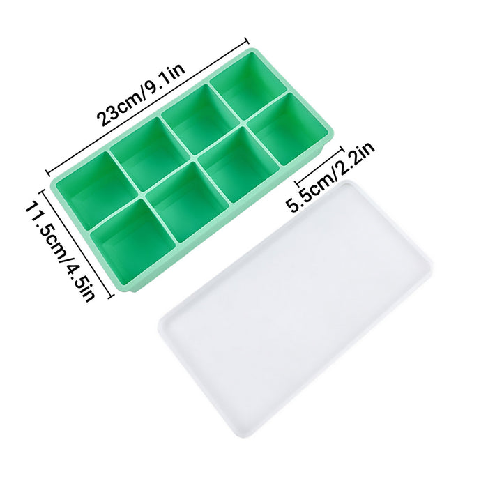 8 Cube Silicone Ice Cube Tray with Lid for Whiskey Cocktails