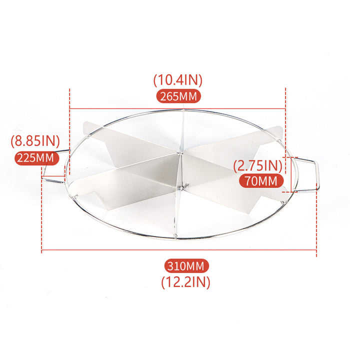 6-Blade Stainless Steel Round Pizza and Cake Cutter 31 x 26.5 cm