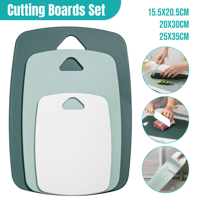 3 Pcs Cutting Board Set Double Sided PP Hanging Hole