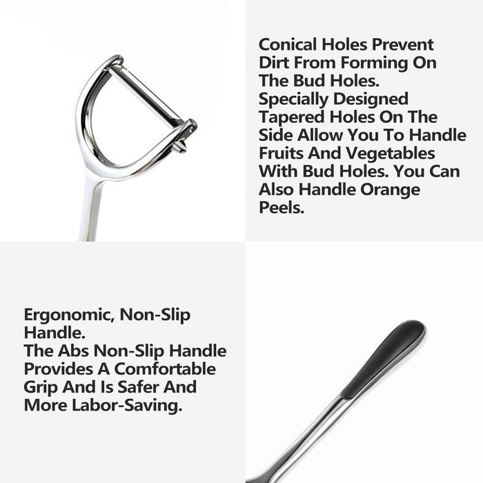 2 Pcs Stainless Steel Peeler Set with Serrated Blades
