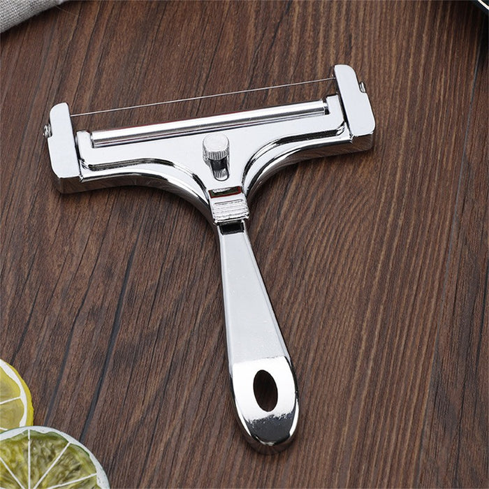Stainless Steel Cheese Slicer with Adjustable Thickness Silver