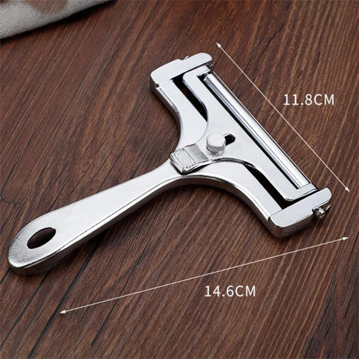 Stainless Steel Cheese Slicer with Adjustable Thickness Silver