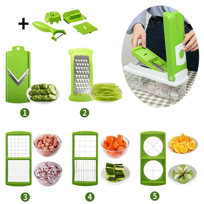 12Pcs Vegetable Slicer 420 Stainless Steel Blades ABS AS PP