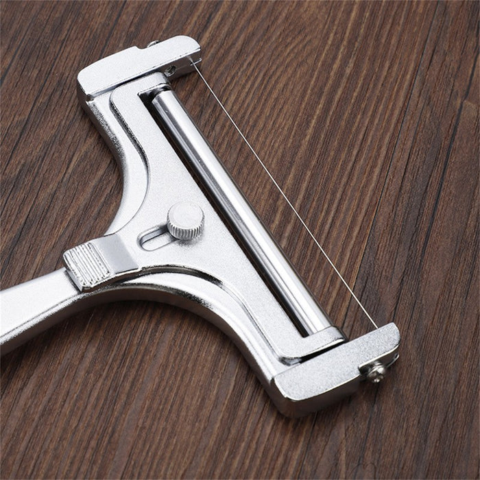 Stainless Steel Cheese Slicer with Adjustable Thickness Silver