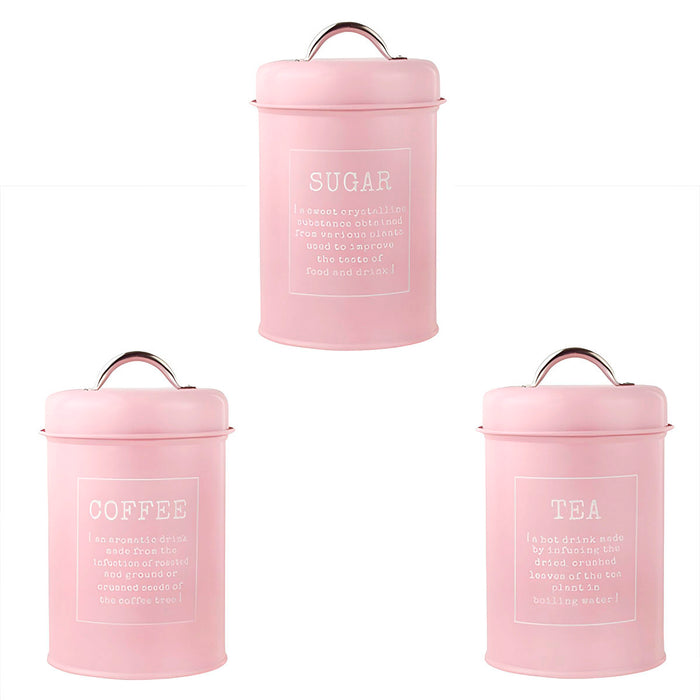 3 Pcs Airtight Storage Jars with Handles Tea Coffee Sugar