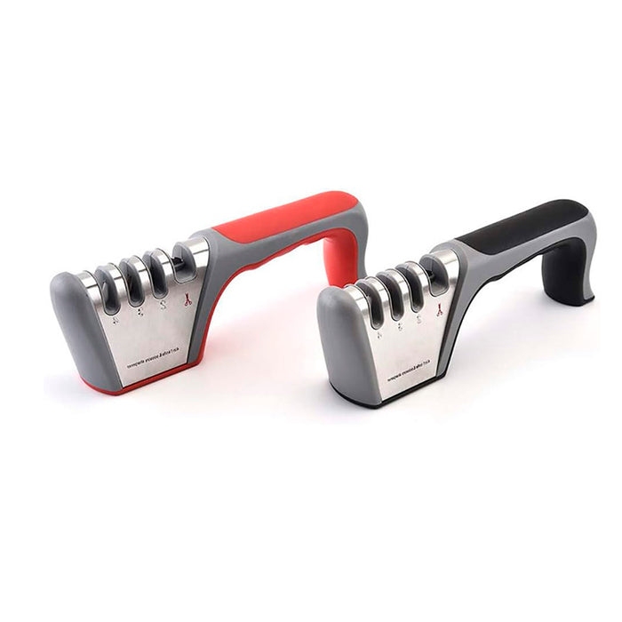 Four Stage Knife Sharpener Non Slip Handle ABS 23.5cm