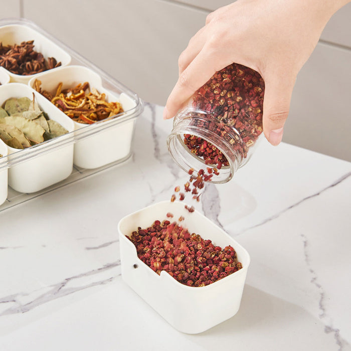 Airtight Food Grade Storage Box Multi Compartment White Clear Lid