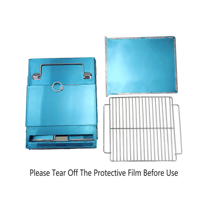 Foldable Stainless Steel BBQ Grill Multi-Fuel Camping Stove 14 x 14 x 21 cm