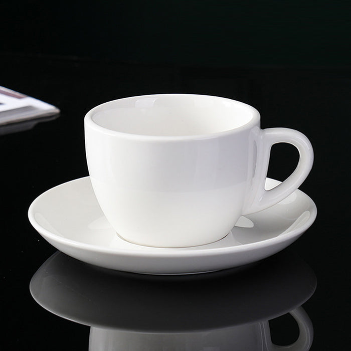 6PCS Apricot Ceramic Coffee Cup and Saucer Set for Tea and Coffee