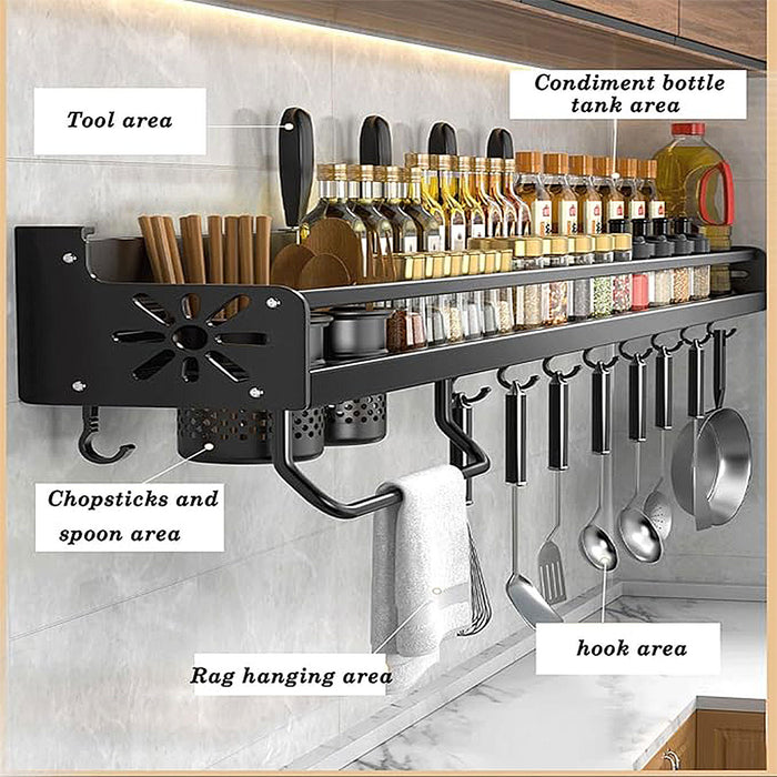 Perforation Free Kitchen Storage Rack Wall Mounted