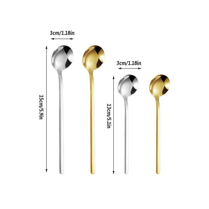 24 Pcs Stainless Steel Stirring Spoons 13cm 15cm Gold Silver