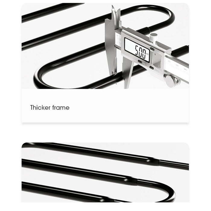 Pot Lid Storage Rack Foldable Multi Tier Iron Black