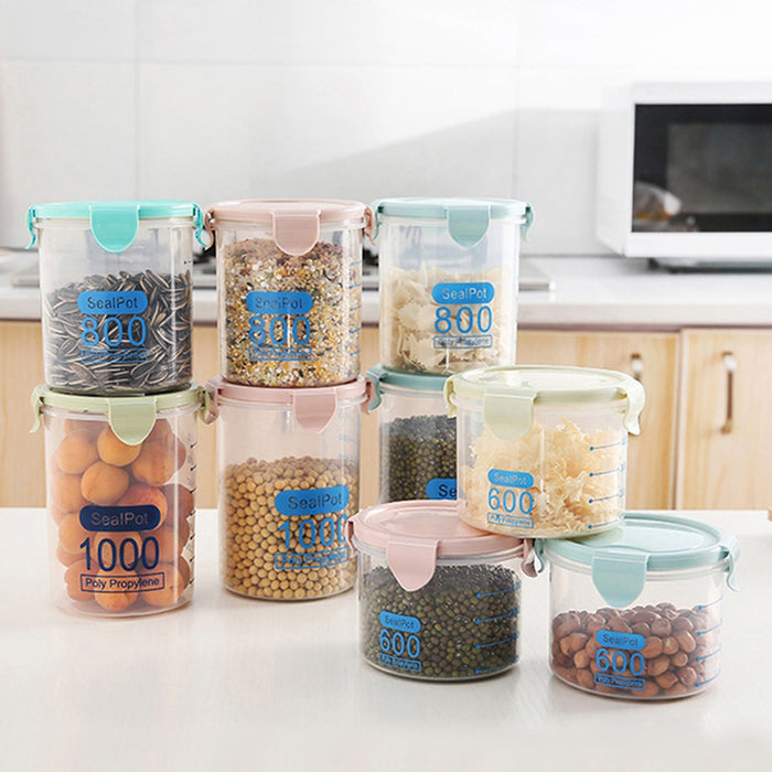 9 Pcs Airtight Food Storage Jars with Snap-Seal Lids