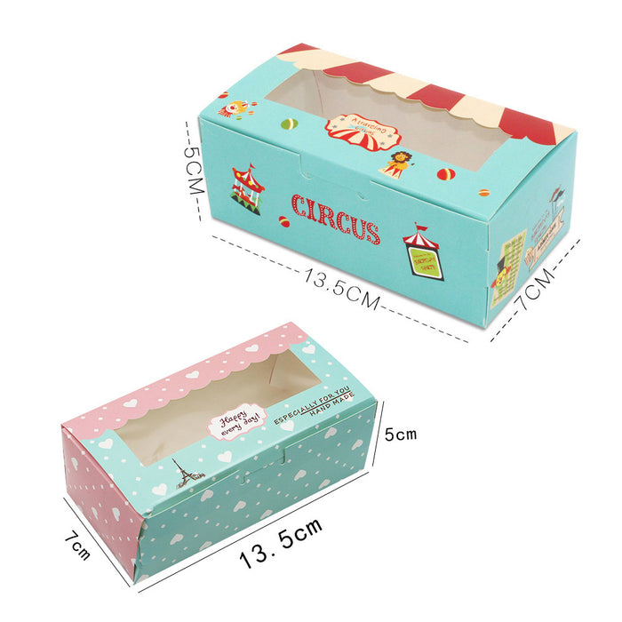 50 Pcs Window Cake Packaging Boxes Food-Grade Cardboard in 6 Styles