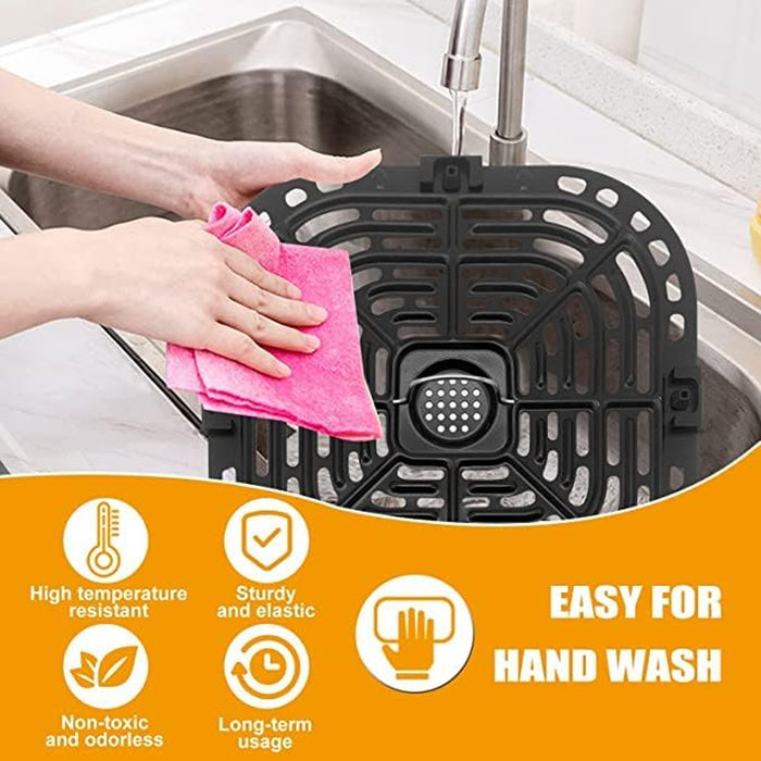Air Fryer Steaming Plate with Corner Protectors Oil Separator 23x24cm