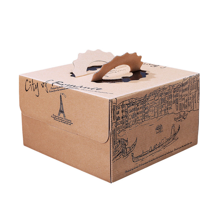 10pcs European Style Kraft Paper Cake Boxes
