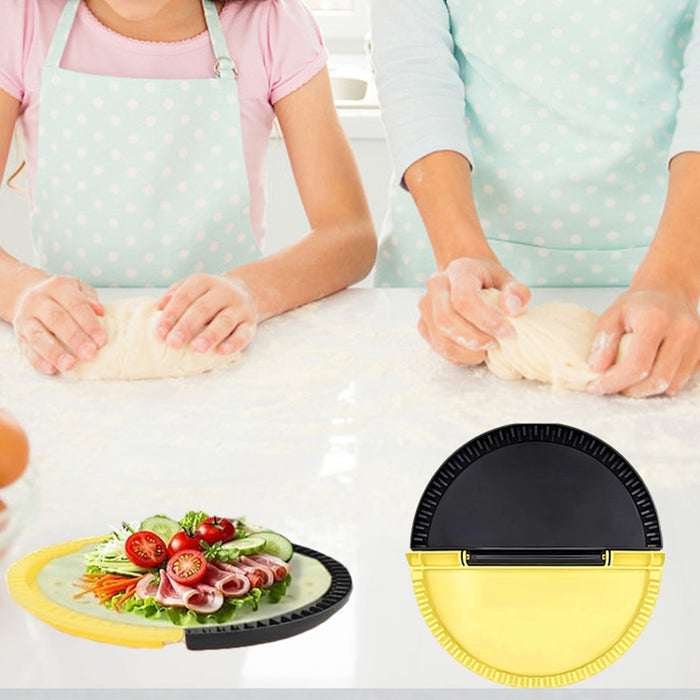 Sandwich Maker Tool Round Food Grade Plastic Yellow Black