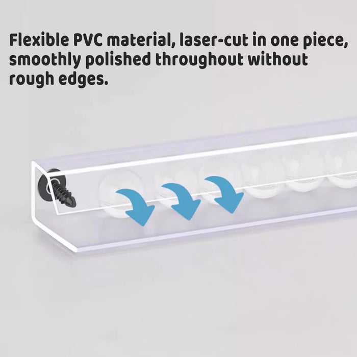 40cm Transparent PVC Ticket Rack with Self-Adhesive Backing
