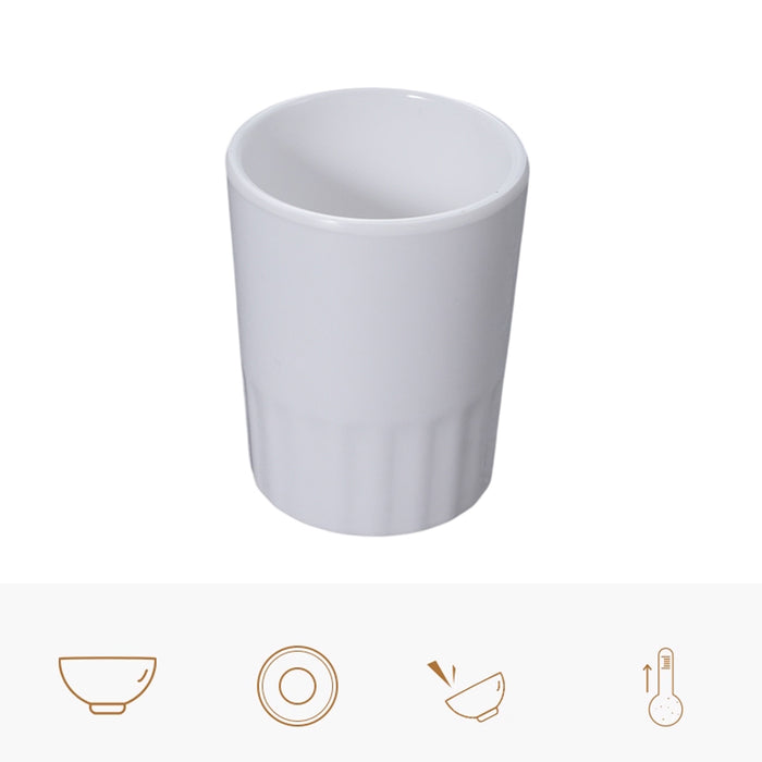 10 Pcs Melamine Tumbler Mugs Shatterproof White 98mm