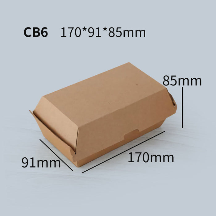 Kraft Paper Hot Dog Boxes - Corrugated Brown Takeaway Food Packaging