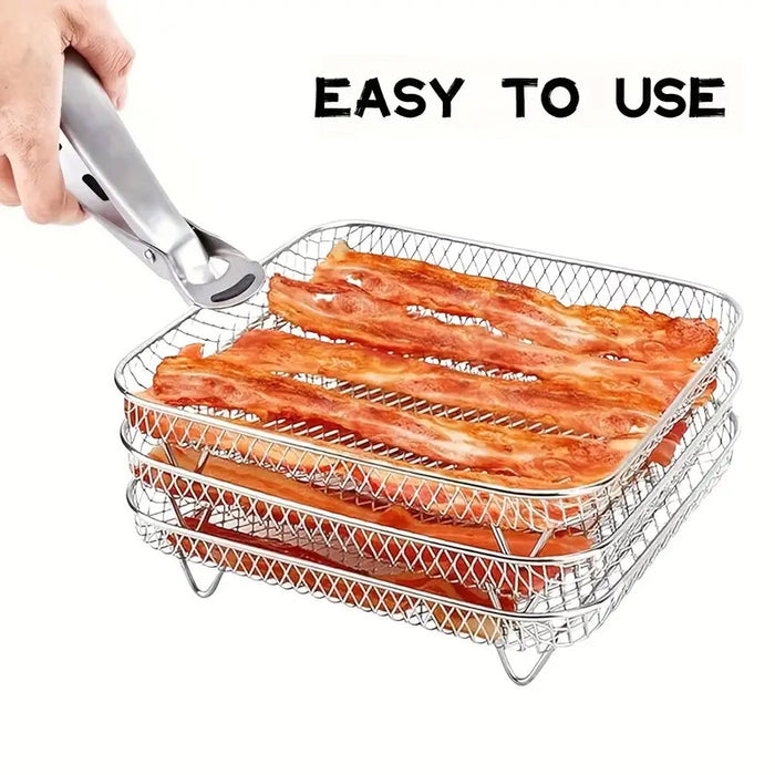 Square Air Fryer Racks, 203x203x90mm, 3 pack