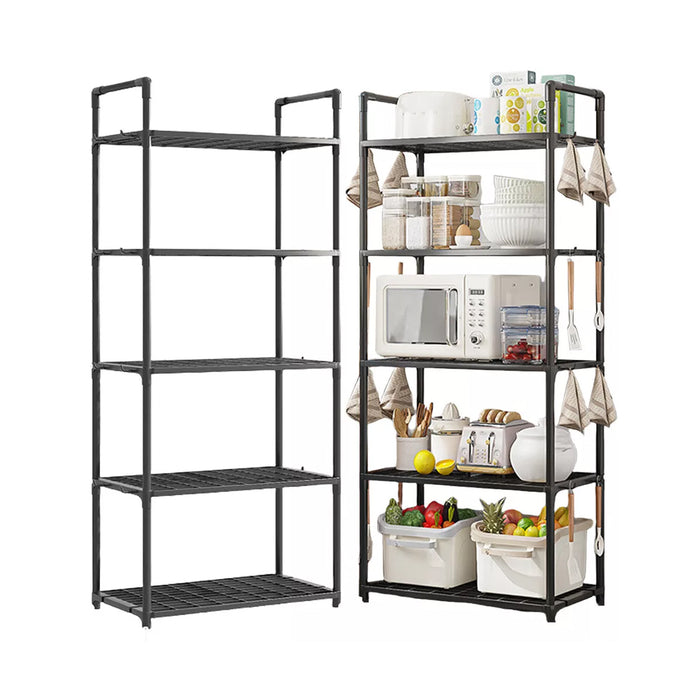 5-Tier Pot Storage Rack PP Cookware Organiser Open Shelves