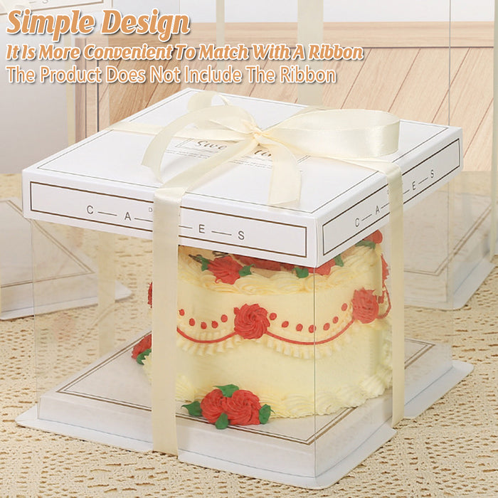10 Pcs Clear PET Cake Box with Transparent Window Food Safe