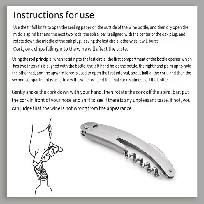 3 Pcs Seahorse Bottle Opener Stainless Steel Foldable Corkscrew