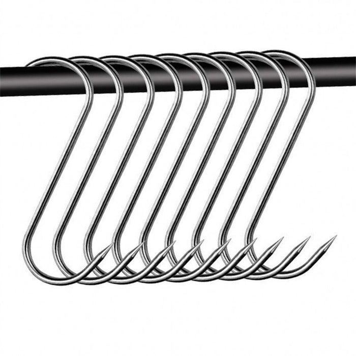 10PCS Steel S-Meat Hooks Set – Heavy-Duty BBQ and Butchering Hooks