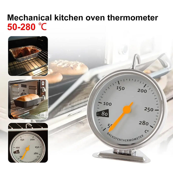 Oven Thermometer Stainless Steel 50–280°C Hook Stand
