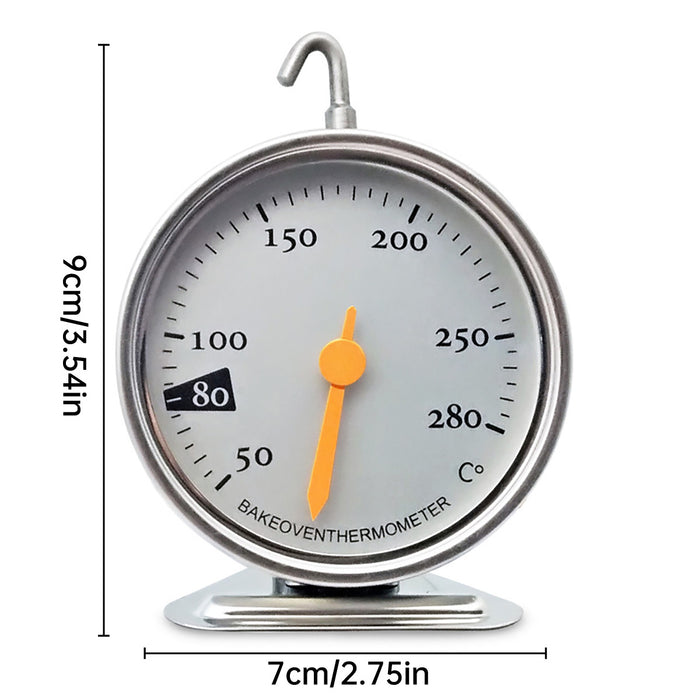 Oven Thermometer Stainless Steel 50–280°C Hook Stand