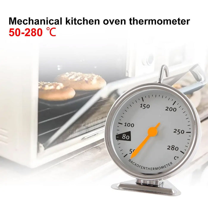 Oven Thermometer Stainless Steel 50–280°C Hook Stand