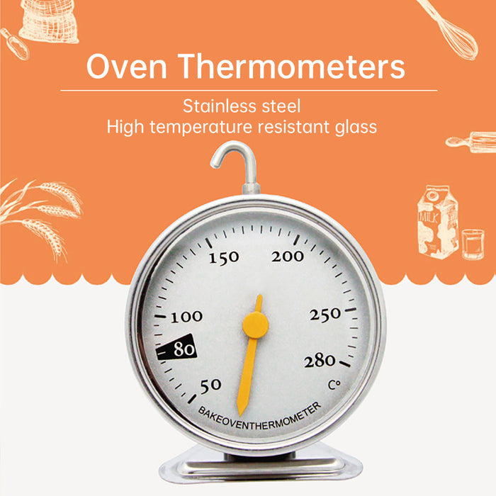 Oven Thermometer Stainless Steel 50–280°C Hook Stand