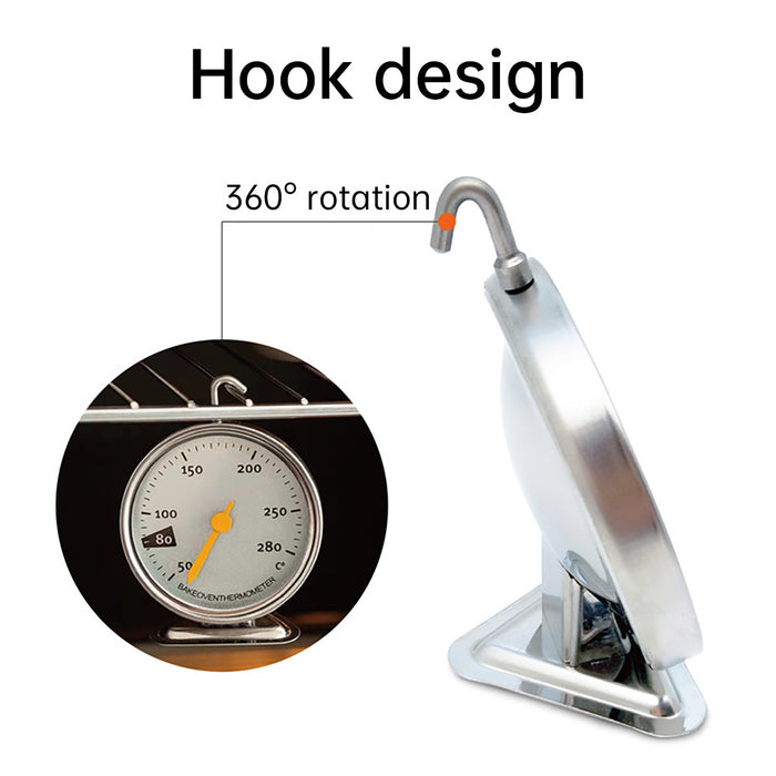 Oven Thermometer Stainless Steel 50–280°C Hook Stand