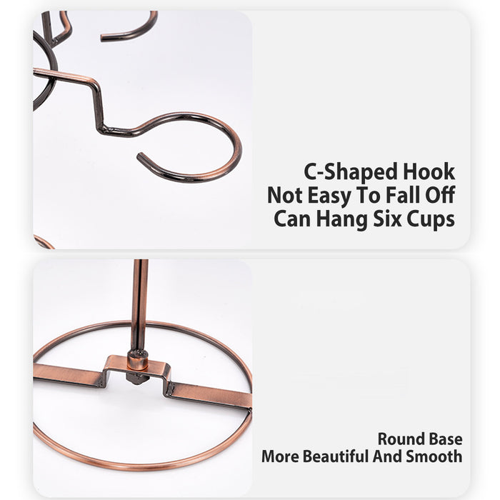 Freestanding Wine Glass Rack Iron Wire Brown for Bar