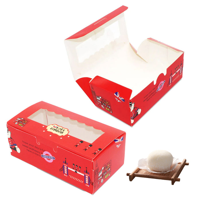 50 Pcs Window Cake Packaging Boxes Food-Grade Cardboard in 6 Styles