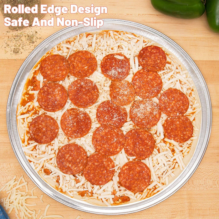 50 Pcs Disposable Aluminium Foil Pizza Tray Round 31 cm 940 ml Capacity