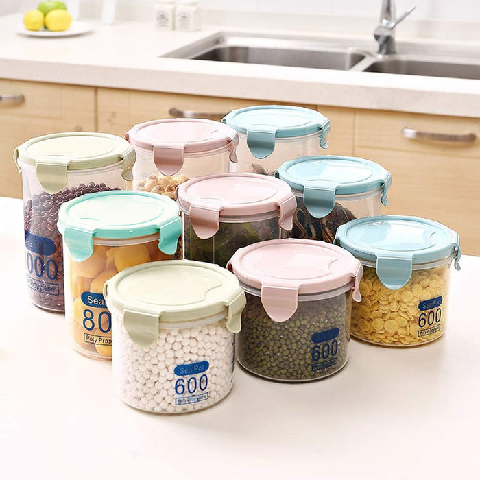 9 Pcs Airtight Food Storage Jars with Snap-Seal Lids