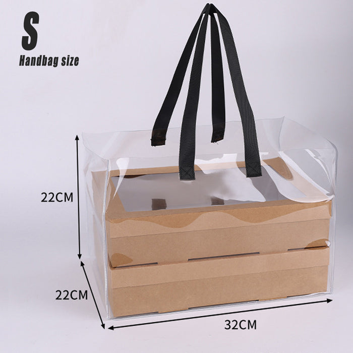 10 Pcs Camping Picnic Bento Boxes with Clear Window Eco-Friendly Cowhide Paper