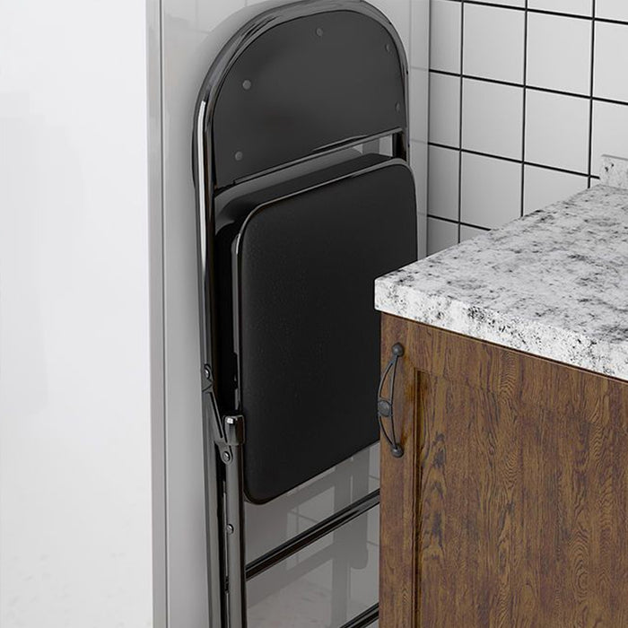 Black Folding Dining Chair, 2pcs