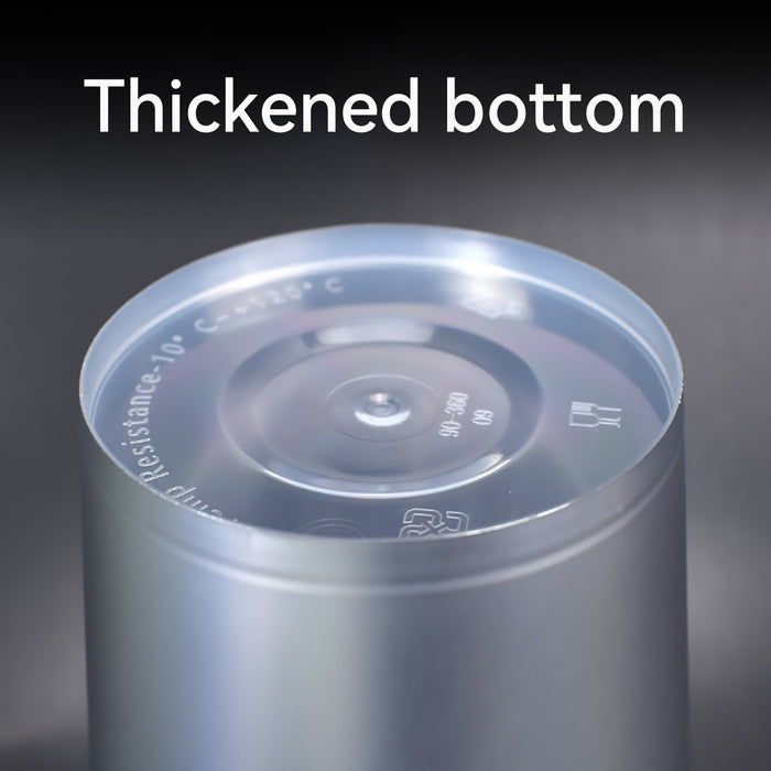 100 Pcs Matte Silver PP Plastic Cups 360ml with Thick Base