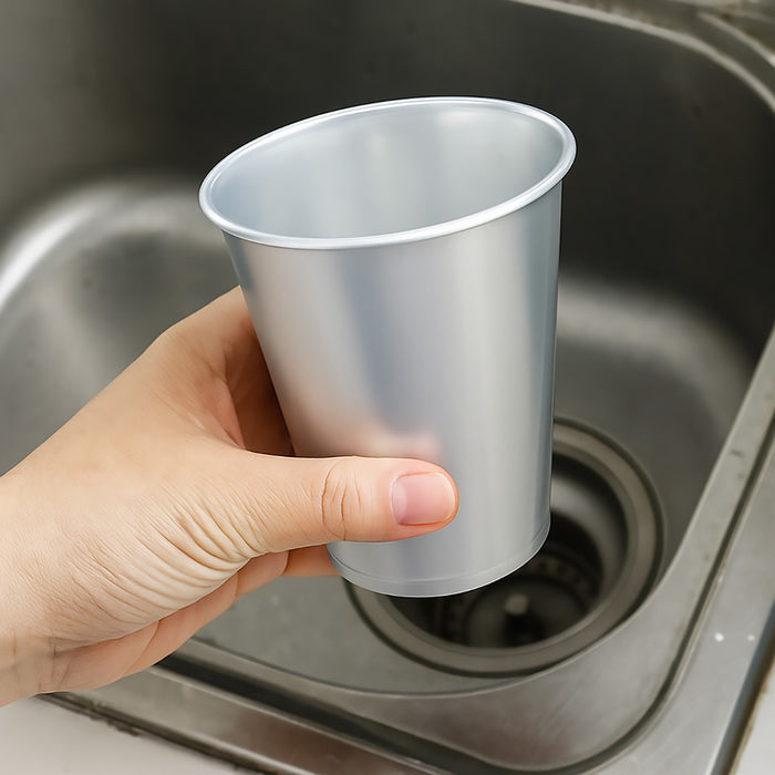 100 Pcs Matte Silver PP Plastic Cups 360ml with Thick Base