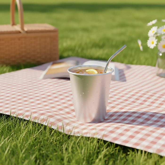 100 Pcs Matte Silver PP Plastic Cups 360ml with Thick Base