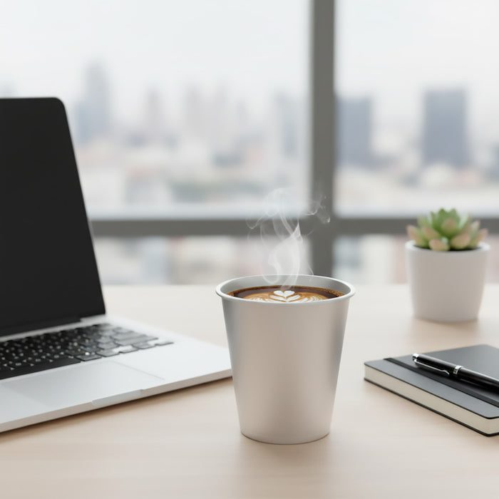 100 Pcs Matte Silver PP Plastic Cups 360ml with Thick Base