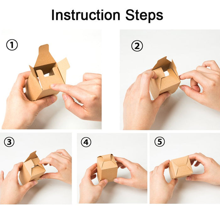 50 Pcs Kraft Paper Gift Boxes 7x7x7cm with Rope and Tags