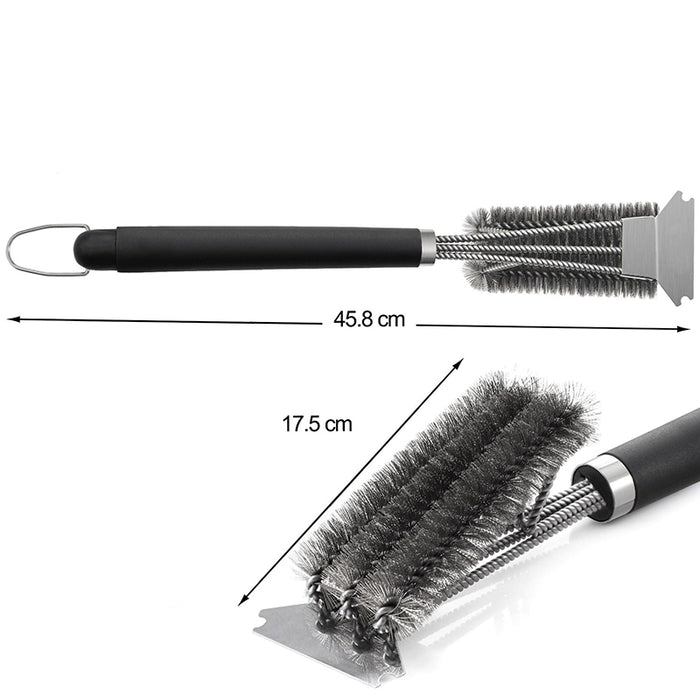 BBQ Grill Brush and Scraper 18 Inch Stainless Steel Bristles