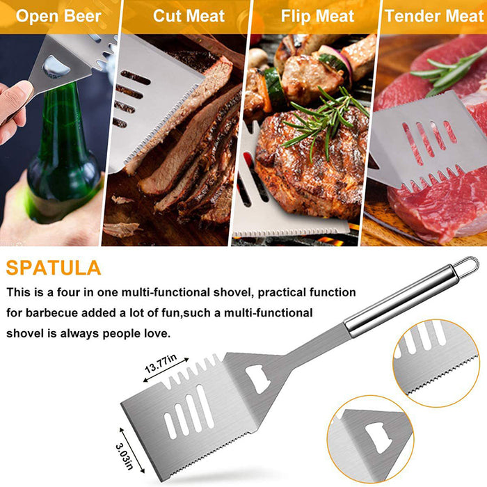 Stainless Steel BBQ Tool Set with Storage Apron and Meat Claws
