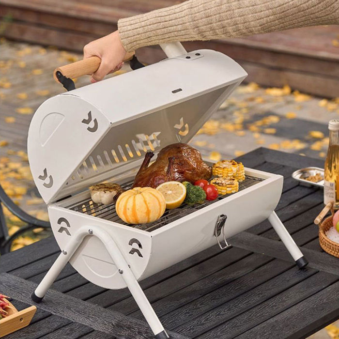 Portable Charcoal BBQ Grill with Foldable Legs and Dual Air Vents